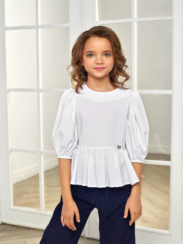 Блузка с баской, дизайнерская линия - фото 6518