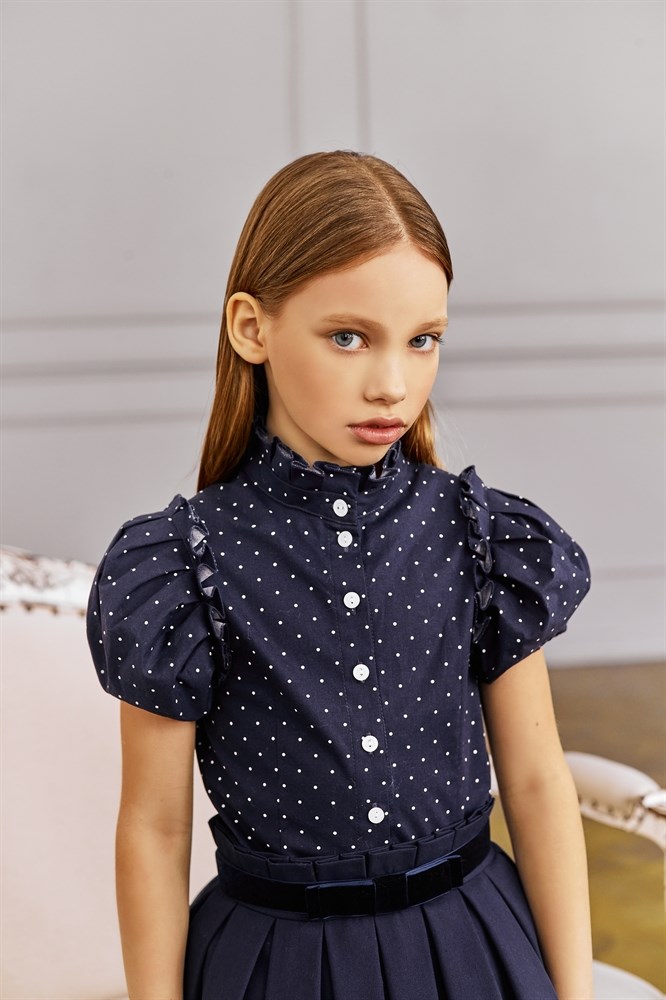 Блузка Король синий хлопок - фото 7254