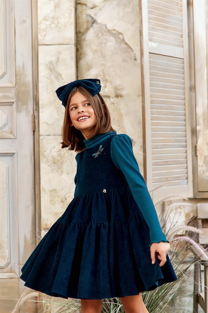 Сарафан вельветовый, изумрудный - фото 7607