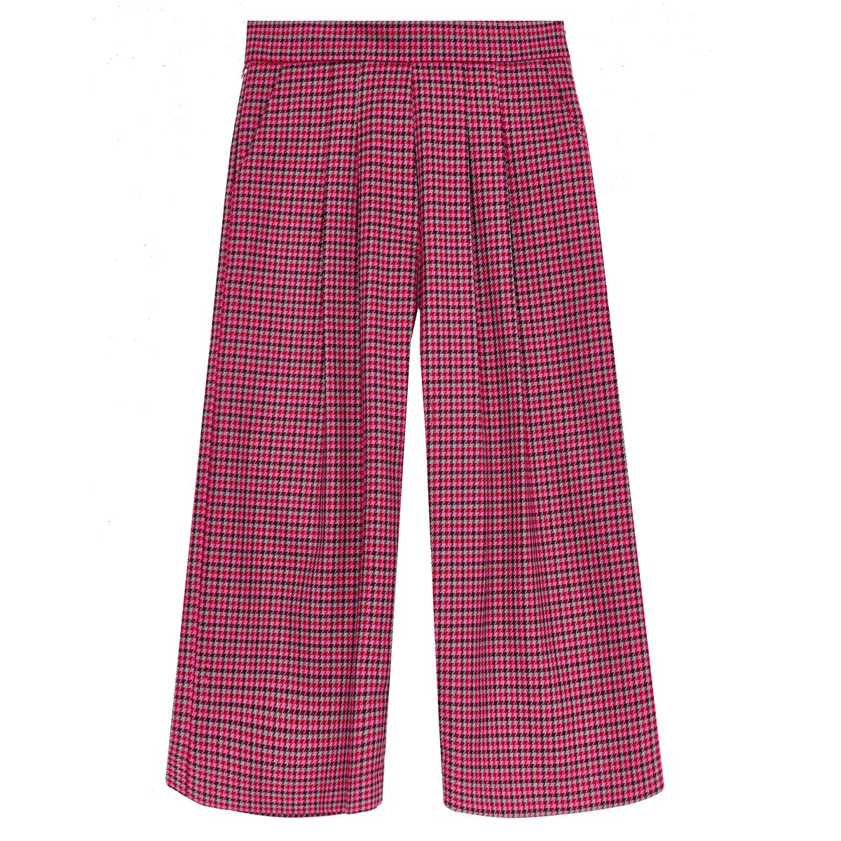 Брюки-кюлоты в клетку малиновые - фото 8411