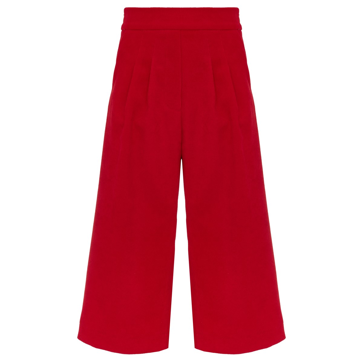 Брюки-кюлоты вельветовые красные - фото 8414