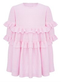 Платье муслиновое с длинными рукавами, цвет розовый, арт. 03332