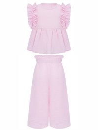 Костюм: брюки и кофточка без рукавов, цвет розовый, арт. 03349