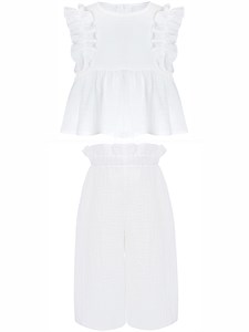 Костюм: брюки и кофточка без рукавов, цвет молочный